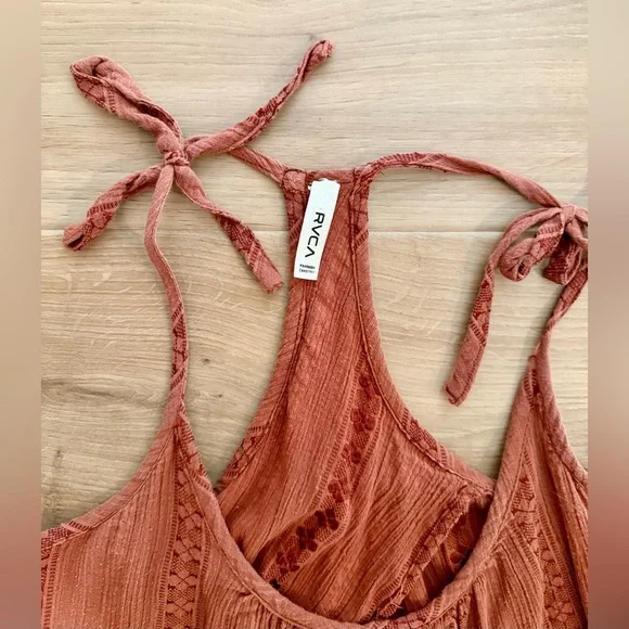RVCA Burnt Orange Racerback Top Size L - Picture 2 of 4